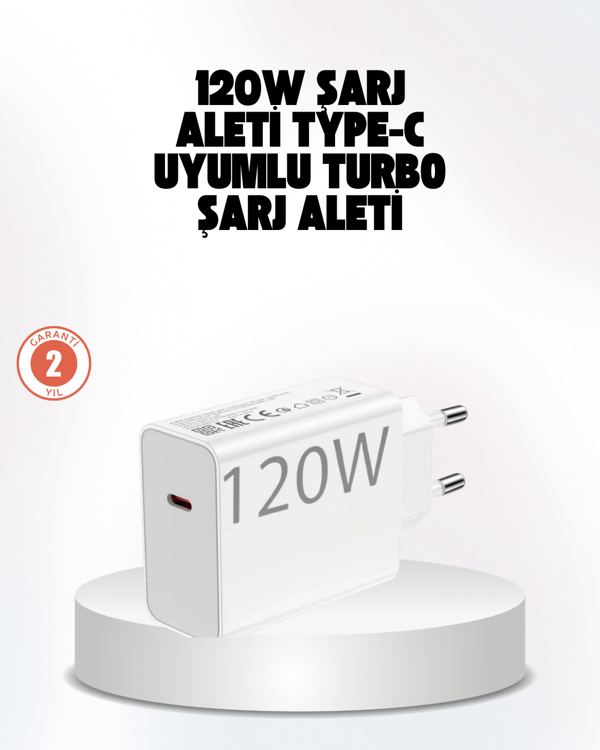 120W Güçlü Hızlı Şarj Adaptörü ve Type-C Kablo Seti – Güvenli Şarj Teknolojisi - Image 1