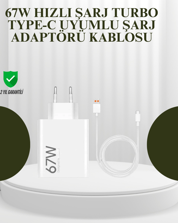 67W Güçlü Şarj Adaptörü ve Turbo Kablo Uzun Ömürlü Dayanıklı Tasarım - Image 1