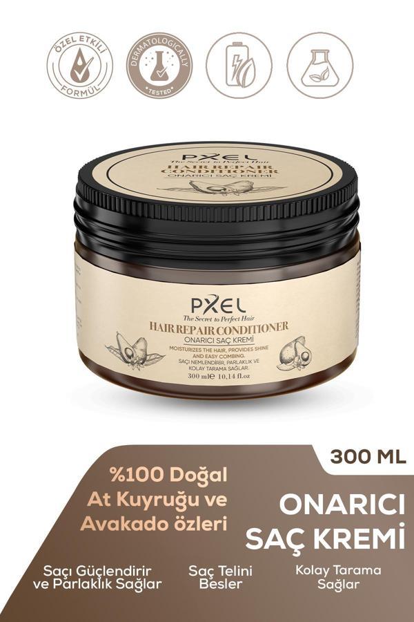 PXEL Onarıcı Saç Kremi 300 ML | Kuru ve Yıpranmış Saçlara Özel Yoğun Bakım | Shea Yağı, Biotin, Kafein ve Bitkisel Protein İçerikli Saç Kırığı Karşıtı - Image 1