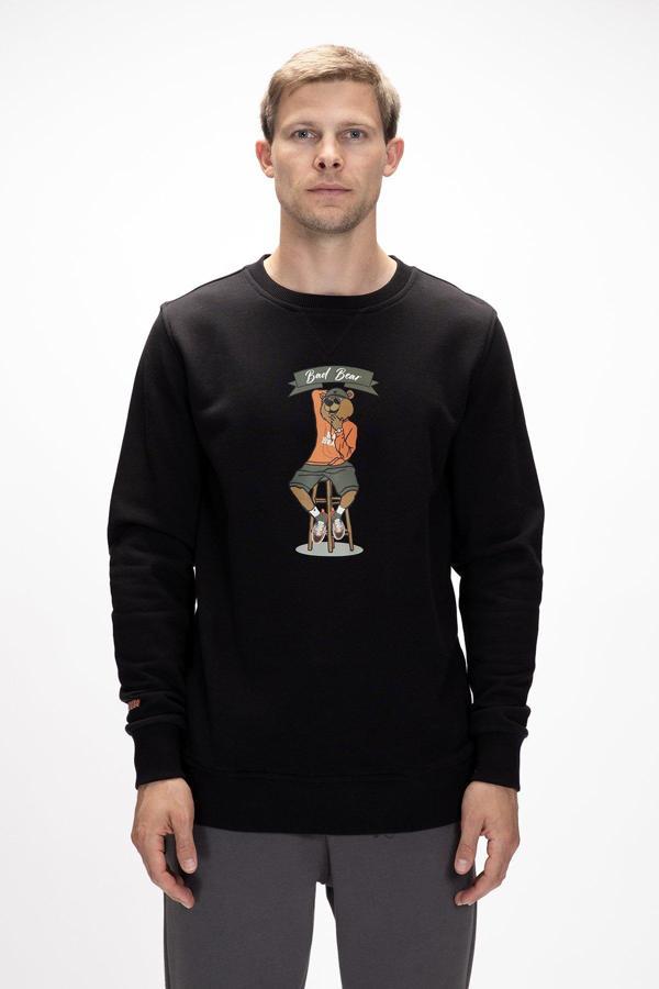 Acme Si̇yah  Erkek Baskılı Sweatshirt - Image 1