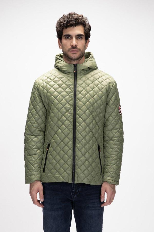 Shang Soluk Yeşi̇l Puffer Kapüşonlu Erkek Mont - Image 1