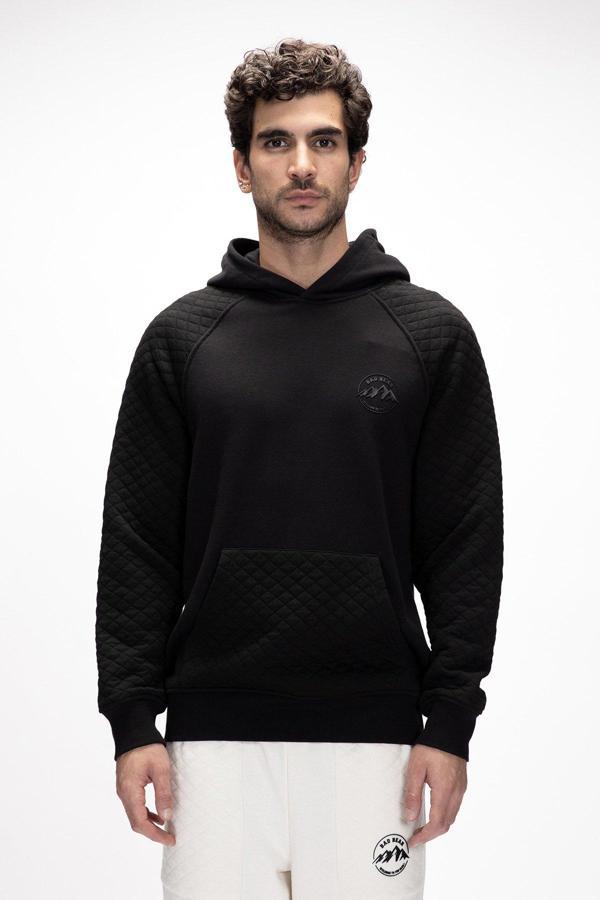 Grass Si̇yah Kapüşonlu Erkek Sweatshirt - Image 1