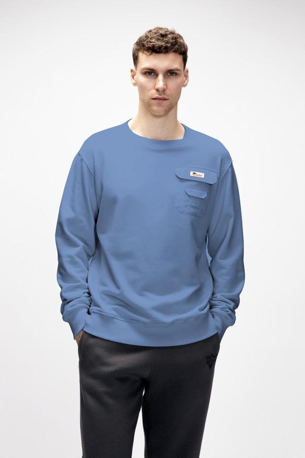 Rise Element Mavi Crewneck Erkek Sweatshirt - Image 1