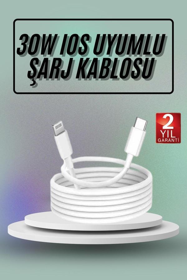 İOS Uyumlu 8 X Xs Xr 11 12 13 14/Pro Max Mini Plus Şarj Kablosu - Image 1