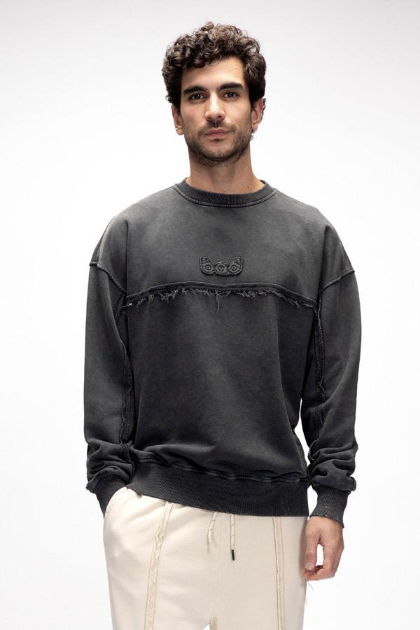 Vex Si̇yah Oversize Erkek Sweatshirt - Image 1