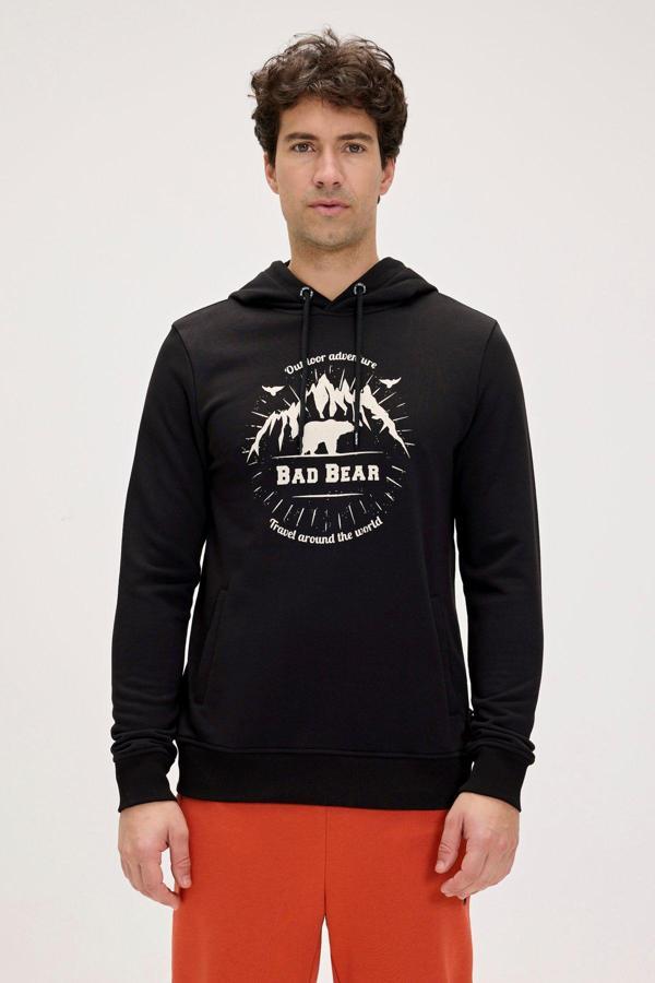 Steve Siyah Erkek Kapüşonlu Sweatshirt - Image 1