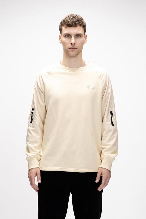 Hill Bej Crewneck Erkek Sweatshirt - Image 1