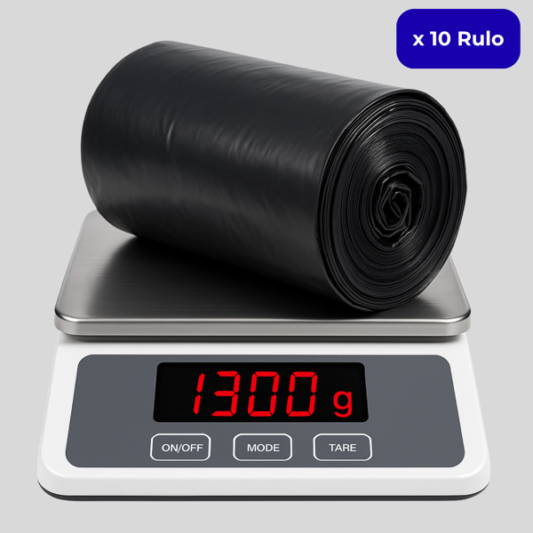 Mulpex Jumbo Boy Siyah Çöp Torbası 80x110 cm – 10 Rulo (13 kg ±%2) Dayanıklı ve Kalın, Ağır Hizmet Geri Dönüşüm - Image 1