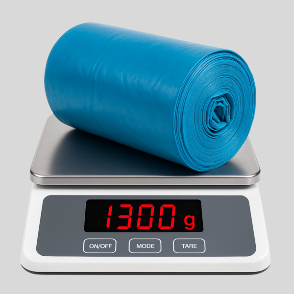 Mulpex Jumbo Boy Mavi Çöp Torbası 80x110 cm – 1 Rulo (1300 g ±%2) Dayanıklı ve Kalın, Ağır Hizmet Geri Dönüşüm - Image 1
