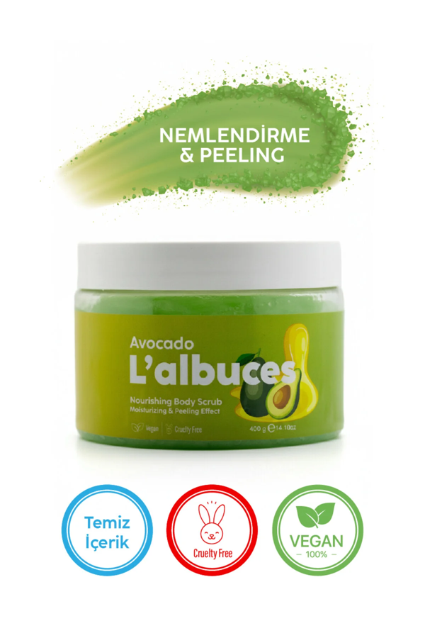 Avocado Body Scrub 400gr – Vegan, Temiz İçerikli, Avokado Kokulu Pürüzsüz Cilt Bakımı - Image 1