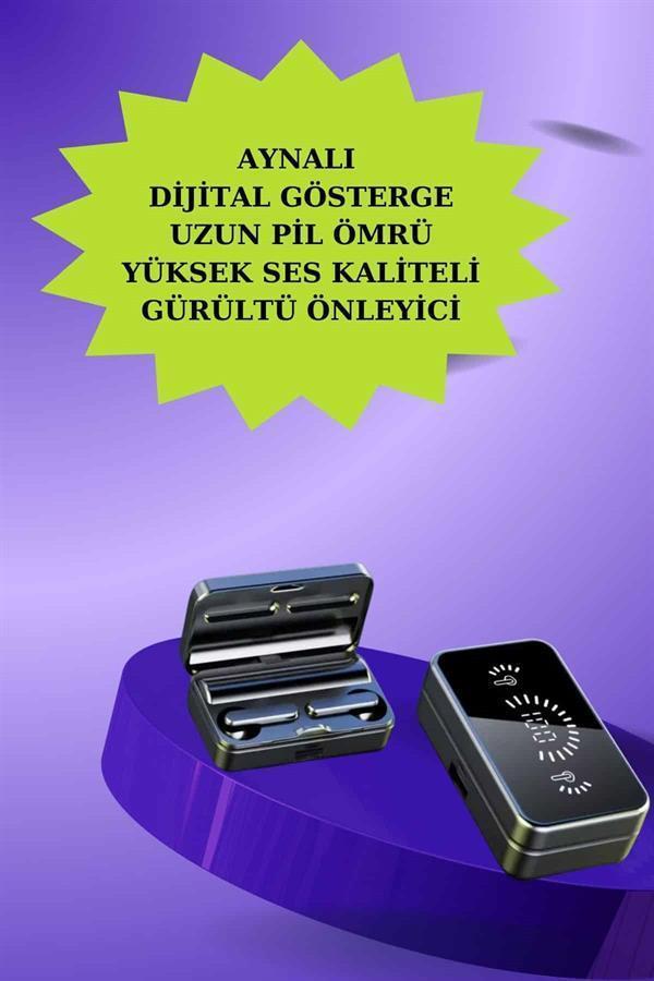 Powerbank Aynalı Bluetooth Kulaklık Ve Akıllı Saat Seti ANC Özelliği Dokunamatik - Image 1