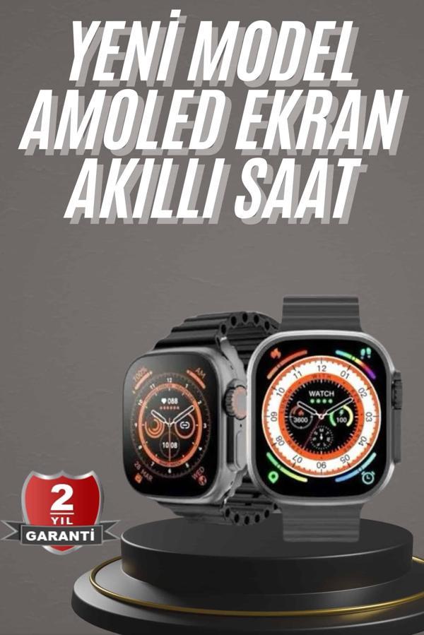 Akıllı Saat Kordon Hediyeli Güçlü Batarya Kapasiteli Titreşimli Bildirim Görme Unisex - Image 1