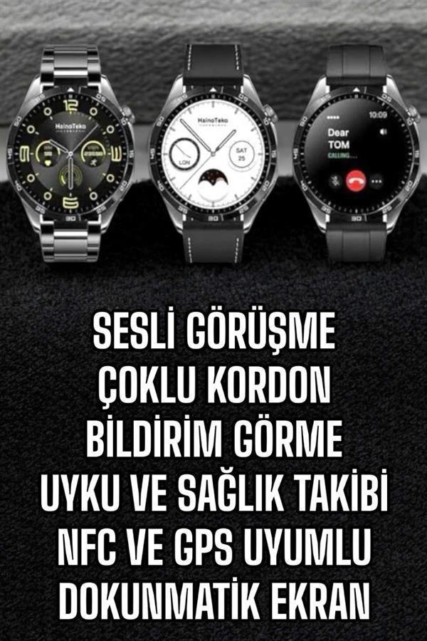 Akıllı Saat Titreşimli Amoled Ekran Uyku ve Sağlık Takibi Sesli Görüşme - Image 1