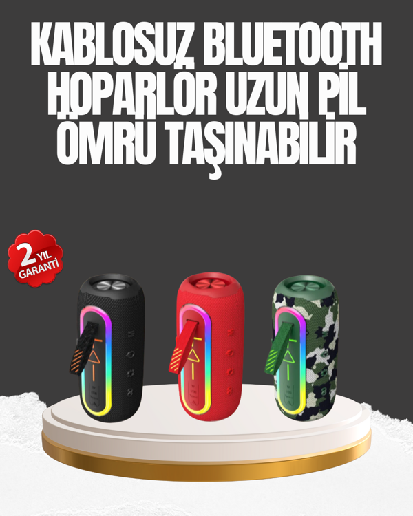 Taşınabilir Şarjlı Bluetooth Hoparlör Güçlü Bas - Image 1