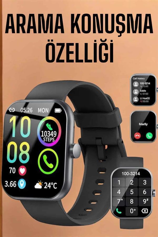 Akıllı Saat Tema Değiştirme Bluetooth Bağlantılı Arama Cevaplayan - Image 1