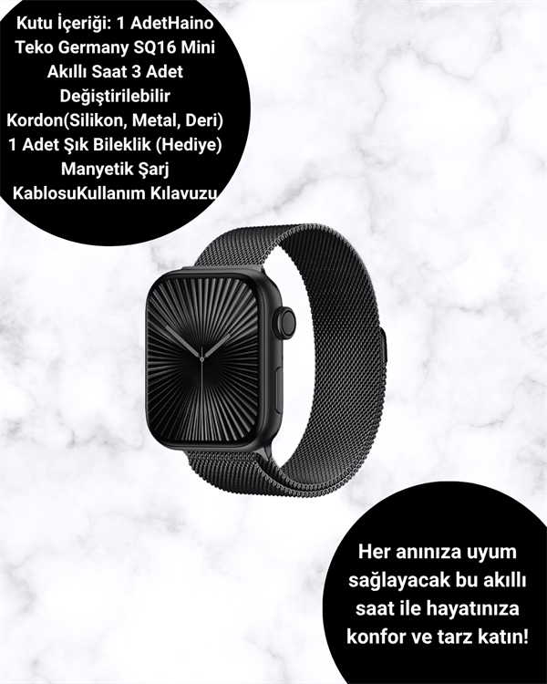 SQ-16 Mini Series 10 – Dokunmatik Akıllı Saat | Kalp Ritmi, SpO2, Uyku Takibi - Image 1