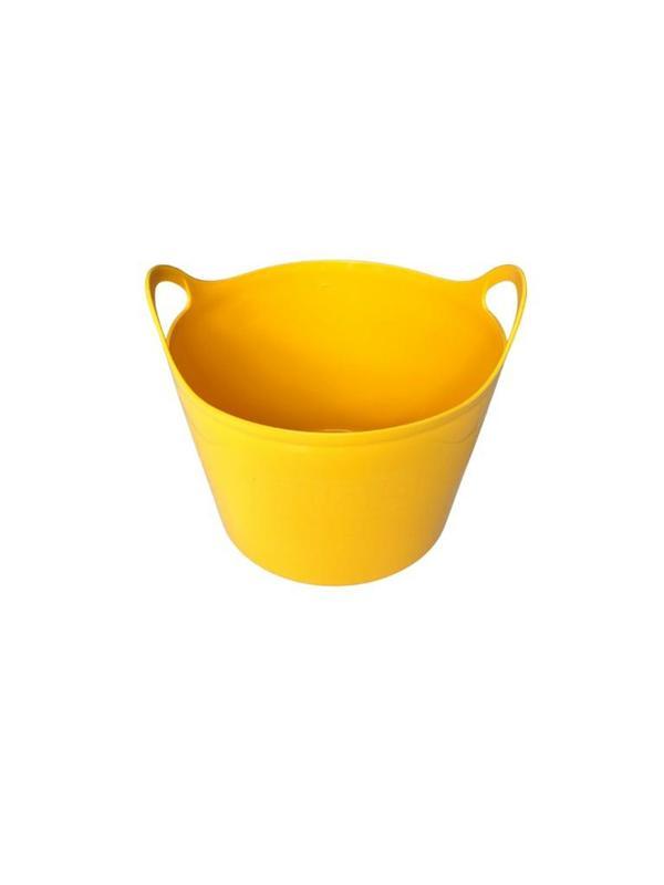 Sarı, Esnek Plastik Kova – 20 Litre, Temizli Kovası, Esneyebilen Oyuncak ve Çamaşır Sepeti - Image 1