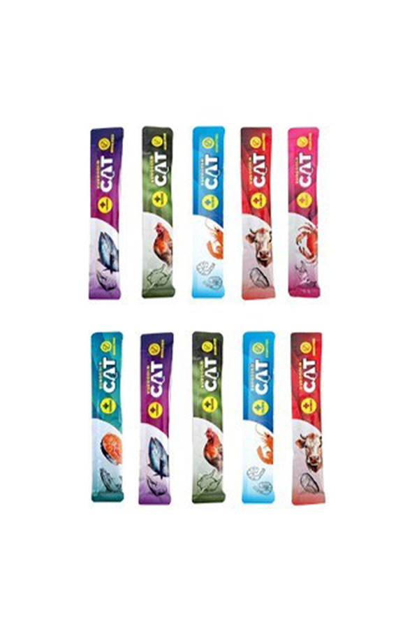 EuroGold Cat Karışık Sıvı Kedi Ödülü Creamy 10 adet x 15 gr - Image 1