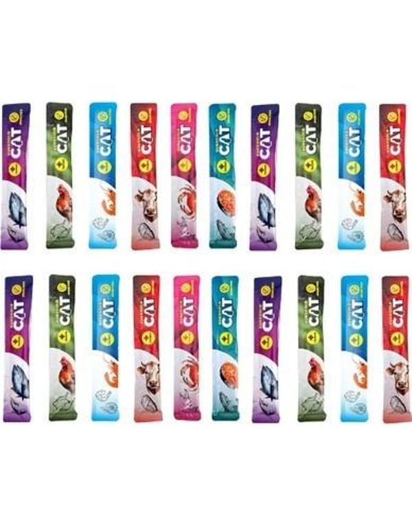 EuroGold Cat Karışık Sıvı Kedi Ödülü Creamy 20 adet x 15 gr - Image 1