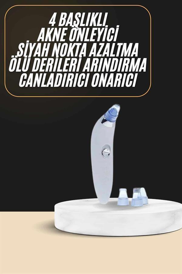 Siyah Nokta Temizleme Cihazı 4 Başlıklı Vakumlu Pilli Ölü Deri Arındırma - Image 1