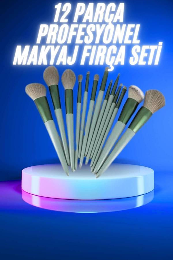 13 Parça Makyaj Fırça Seti Far Kontür Aydnlatıcı Fırçası İz Bırakmaz Hafif ve Yumuşak - Image 1