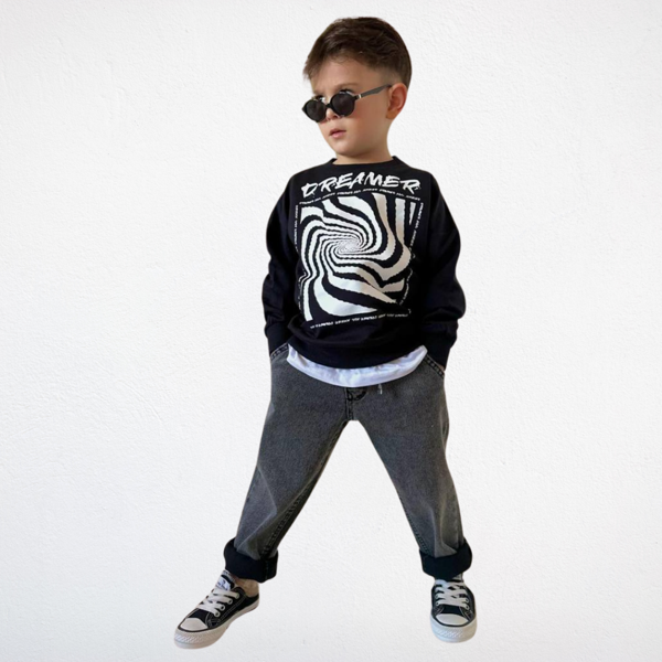 Dreamer Baskılı Sweat & Kot Pantolon Takım - Image 1