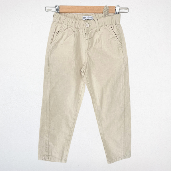 Keten Pantolon - Bej - Image 1