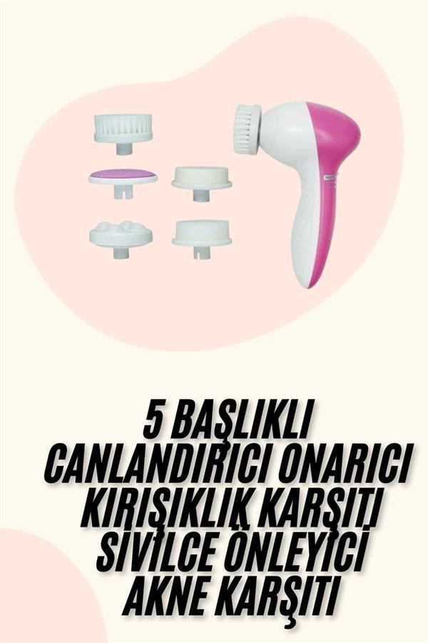 5 Başlıklı Titreşimli Cilt Temizleme Seti Canlandırıcı ve Onarıcı - Image 1