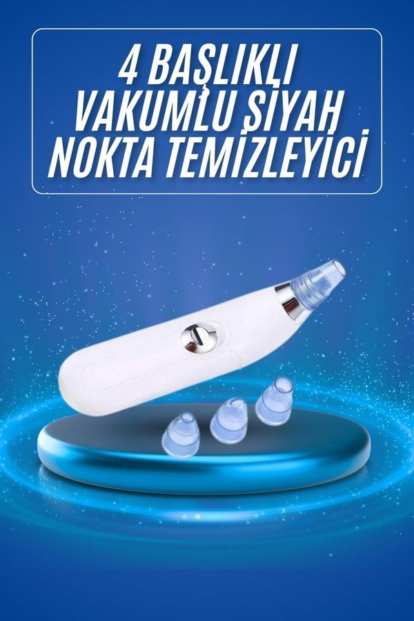 Siyah Nokta Temizleme Cihazı 4 Başlıklı Vakumlu Pilli Ölü Deri Arındırma - Image 1