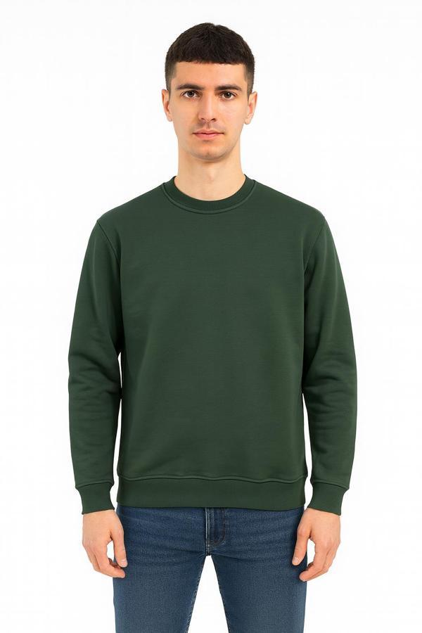 Erkek Oversize Uzun Kol Sıfır Yaka Sweatshırt-7383 - Image 1