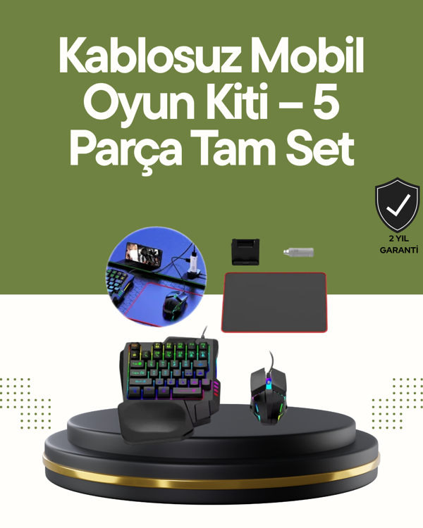 Mobilde Konsol Deneyimi – 5in1 Bluetooth Oyun Seti (Android Uyumlu) - Image 1