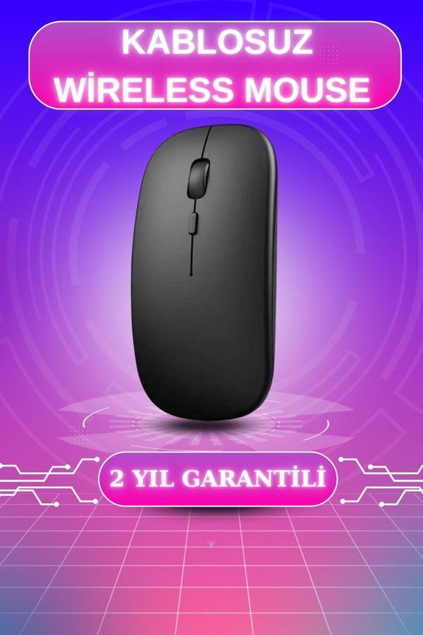 Kablosuz Mouse Fare Şarjlı Bluetooth Wireless Çift Modlu Sessiz - Image 1