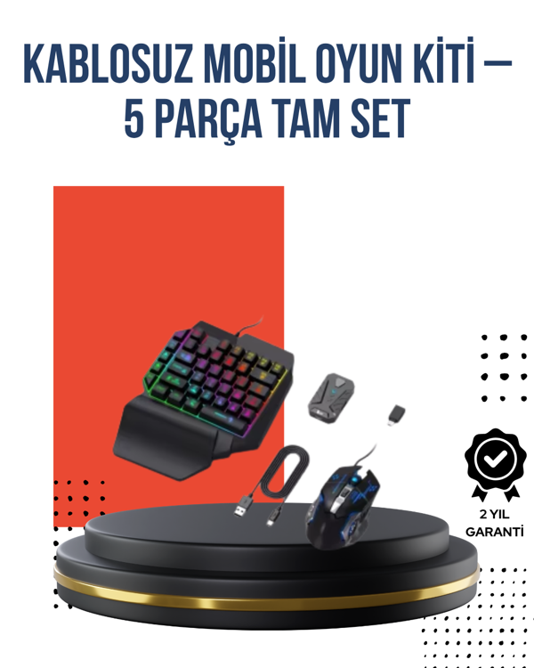 RGB Klavye + Mouse + Dönüştürücü Seti – Mobil Oyunlarda Üstün Kontrol - Image 1