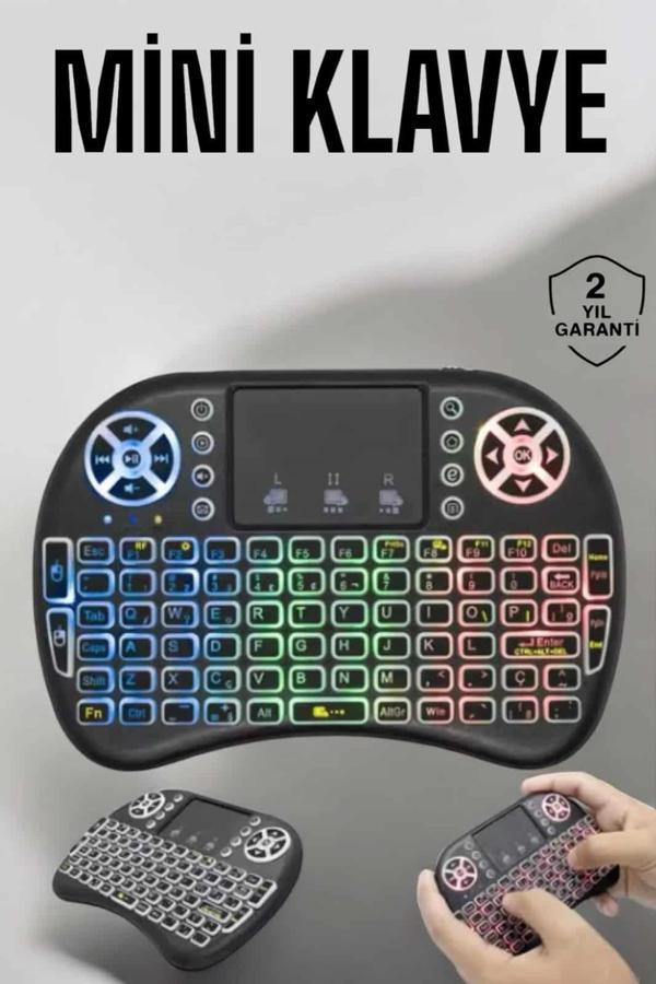 Işıklı Kablosuz Mini Q Klavye Tüm Cihazlara Uyumlu - Image 1