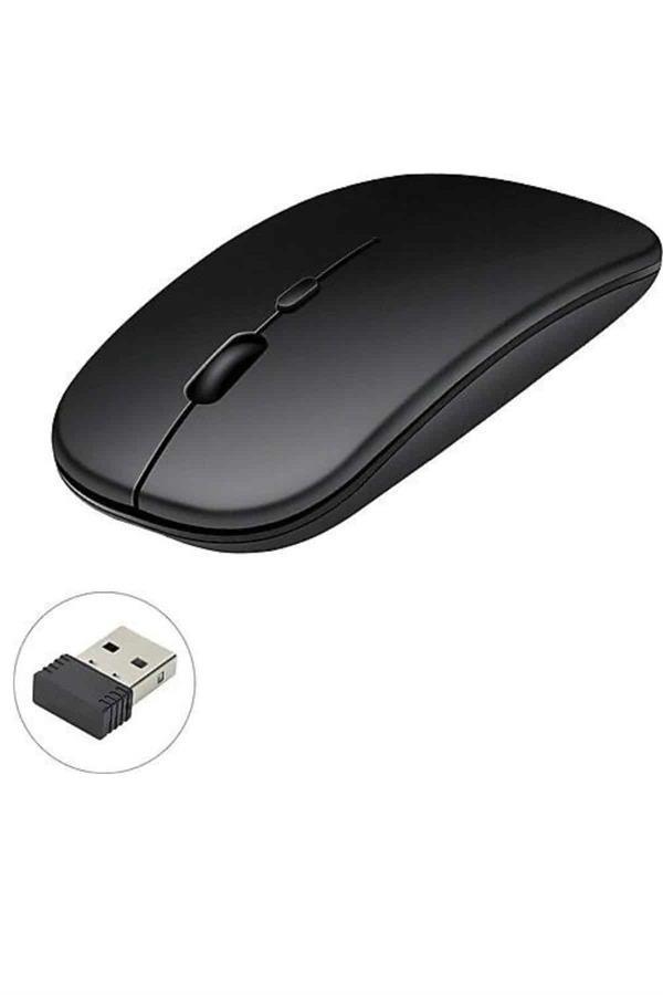 Kablosuz Mouse Fare Şarjlı Bluetooth Wireless Çift Modlu Sessiz - Image 1