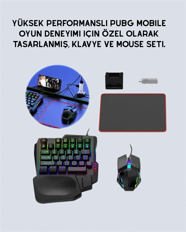 Tak-Çalıştır Mobil Oyun Ekipmanları Seti – Klavye Mouse Dahil - Image 1