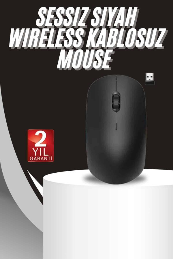 Ergonomik Tasarım Kablosuz Siyah Mouse Hassas Uzun Ömürlü - Image 1