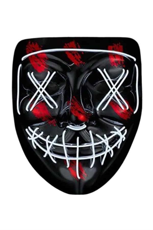 Hallowen Parti Maskesi Neon Led Işıklı Maske 3 Modlu Cadılar Bayramı Maskesi - Image 1