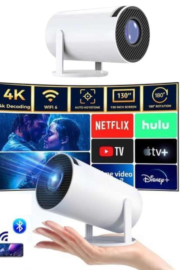 Taşınabilir Projeksiyon Ayaklı Projektör Android Uyumlu HDMI Girişli - Image 1