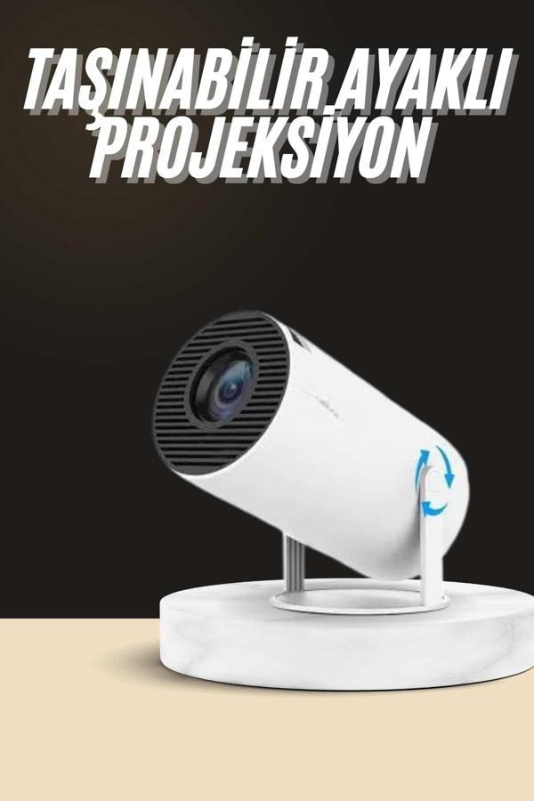 Ayaklı Projeksiyon Taşınabilir Mini Projektör Sinema Projektörü Android - Image 1
