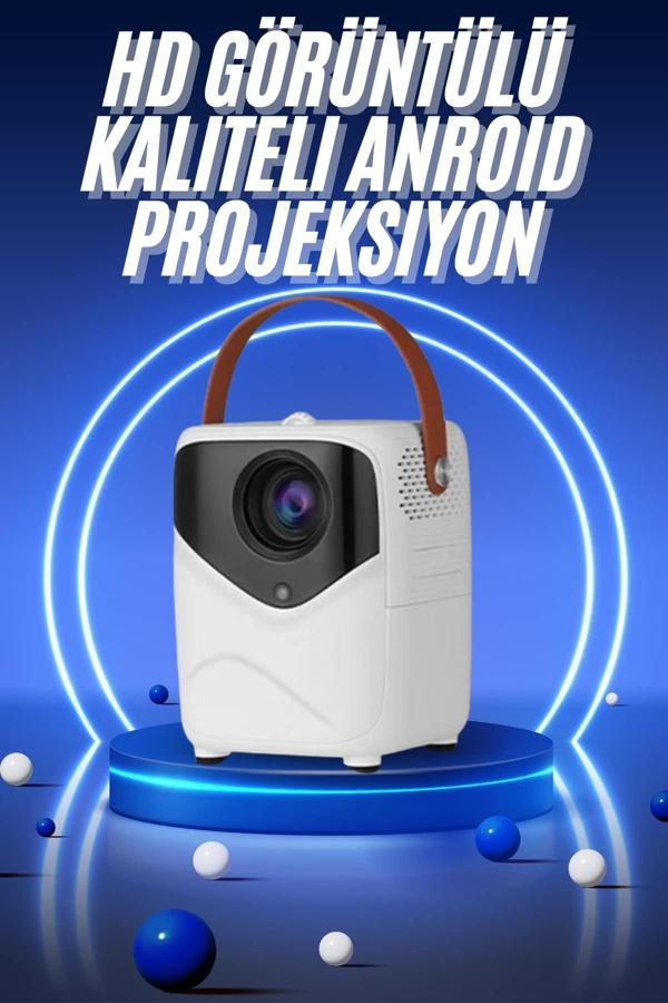 HD Ayaklı Portatif Projeksiyon Cihazı Bluetooth Wifi Akıllı Android İşlemcili - Image 1