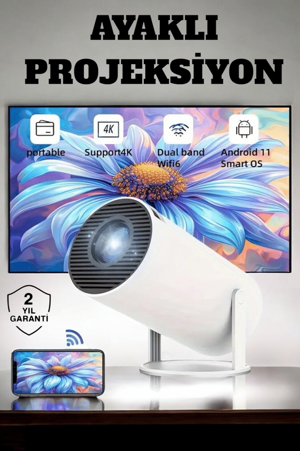 130 İnç Geniş Ekran ve 4K Destekli Full HD Projeksiyon Cihazı - Image 1