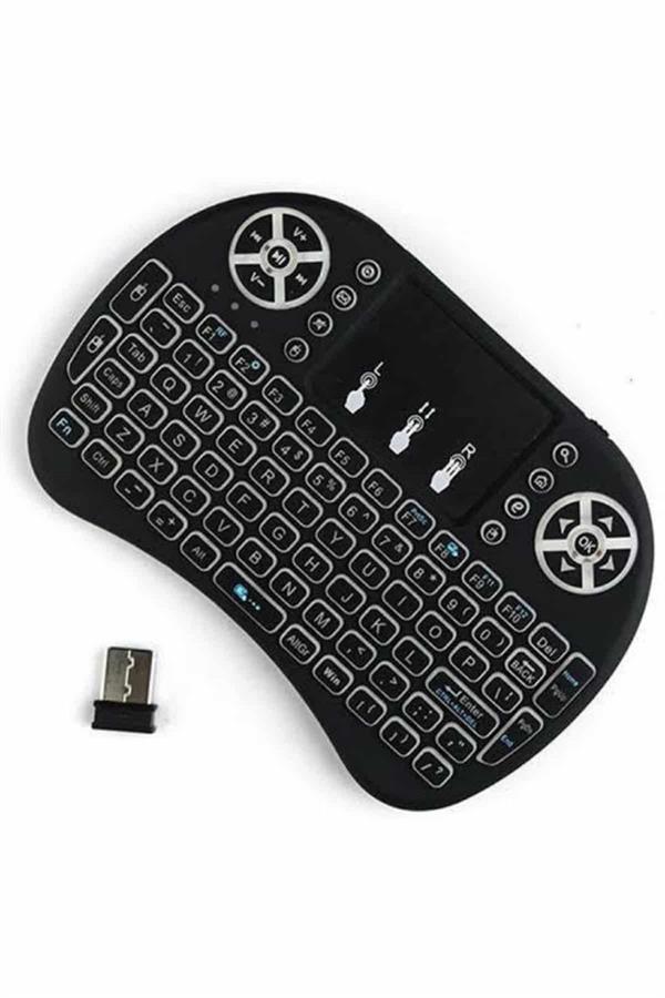 Kablosuz Türkçe Q Klavye RGB Işıklı Televizyon Ps3 Dokunmatik Mouse - Image 1