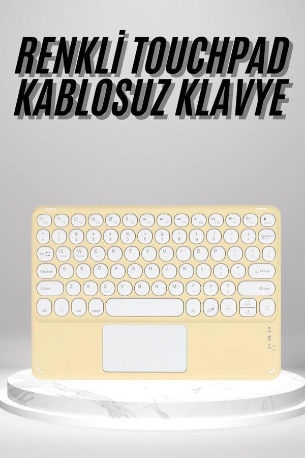 Touchpad Uyumlu Bluetooth Klavye Slim Kablosuz Wifi Q Klavye - Image 1