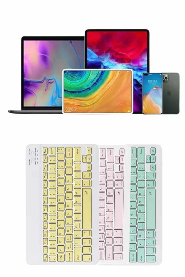Uyumlu Kablosuz Bluetooth Şarj Edilebilir Mini Q Klavye - Image 1