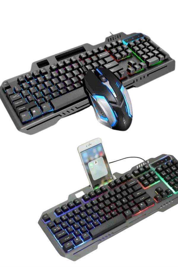 RGB Işıklı Gaming Oyuncu Klavye Q Klavye Mouse Hediyeli - Image 1