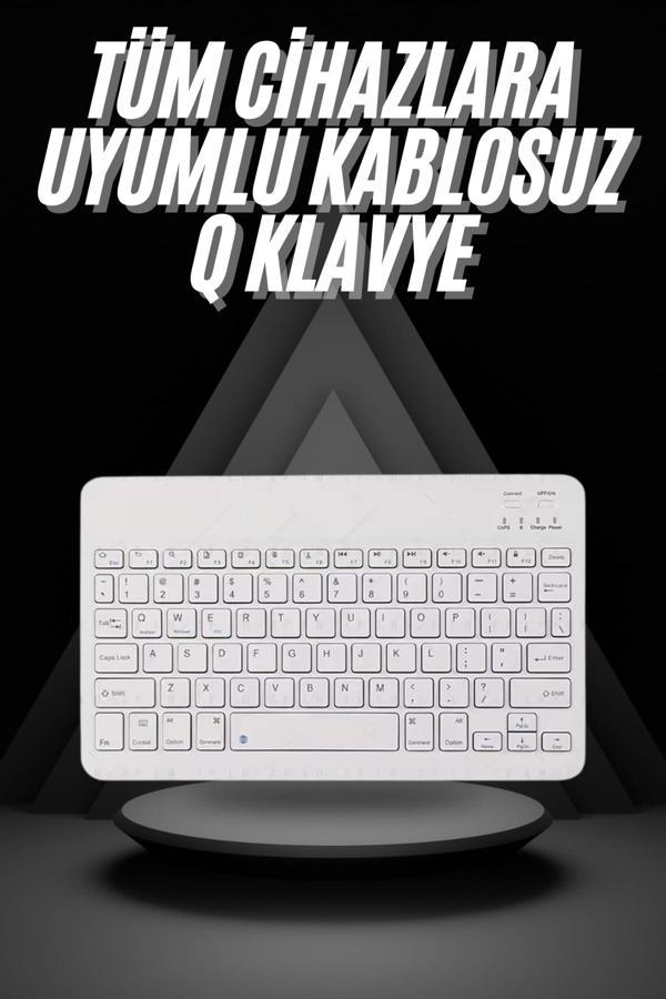 Q Klavye Türkçe Bluetooth Klavye Tüm Cihazlara Uyumlu Kablosuz - Image 1