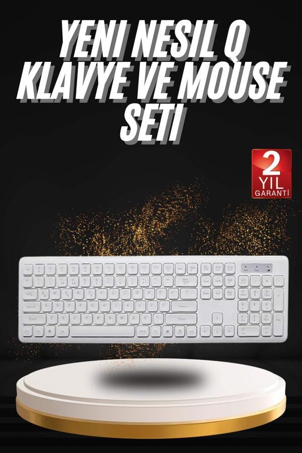 Klavye Mouse Seti Sessiz Kablosuz Türkçe TV  PC Uyumlu - Image 1