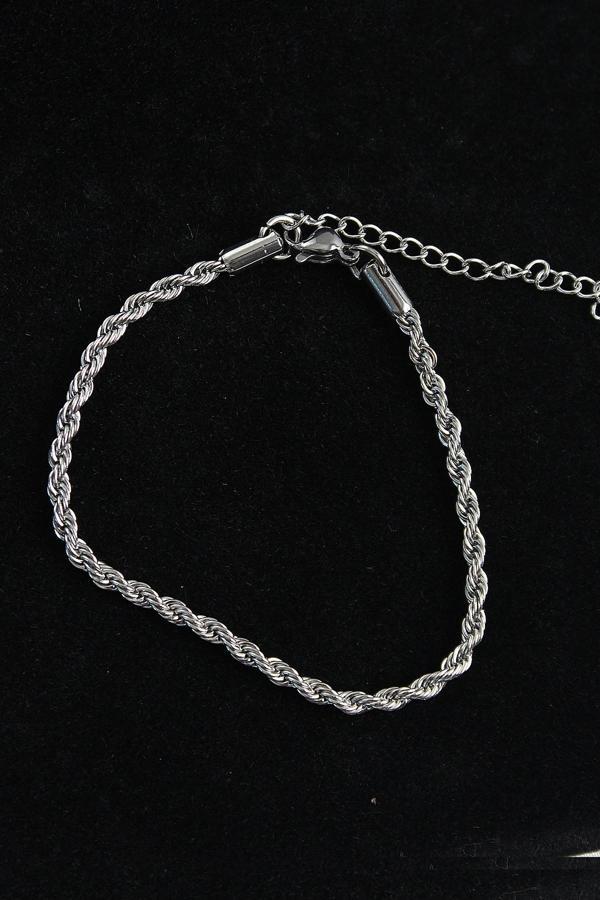 316L Çelik Halat Model Gümüş Renk Erkek Bileklik - Image 1