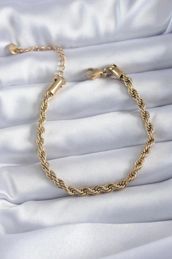 316L Çelik Gold Renk Burgu Model Kadın Bileklik - Image 1